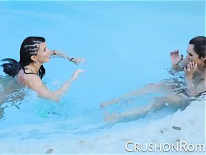 punch chicks - Romi Rain and Reena Sky plow in the pool