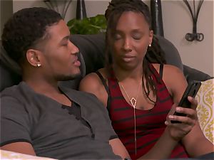 black couple finds a drama free lady to have a super-steamy three-way