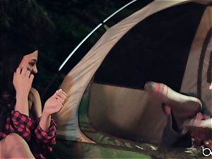 teen super-bitch enjoys camping and outdoor fucking