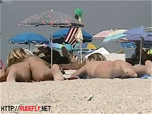 light-haired model naturist on the naked beach spycam movie